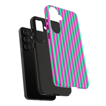 Green Pink Striped Phone Case Cover