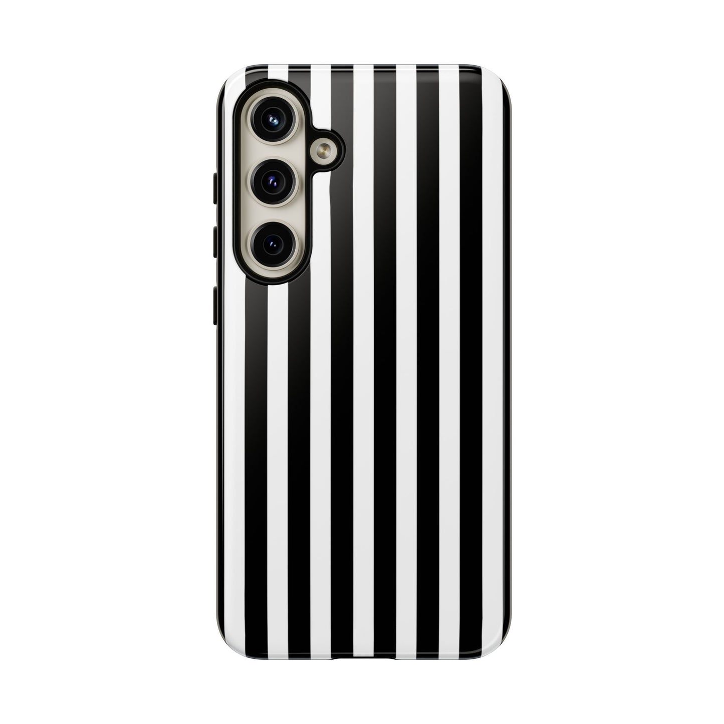 Black White Horizontal Stripe Phone Case Cover, iPhone, Samsung Galaxy S24, and Google Pixel Phones