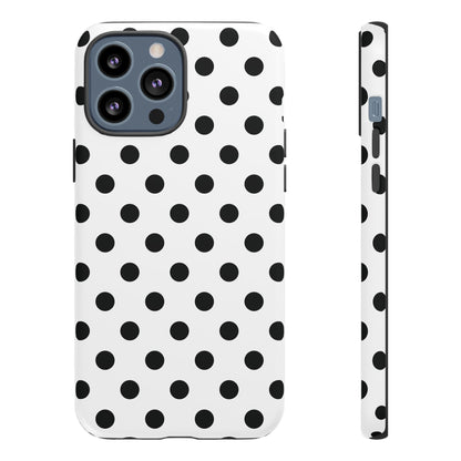 Black White Polka Dot Phone Case Cover  iPhone, Samsung Galaxy S25, Google Pixel 7