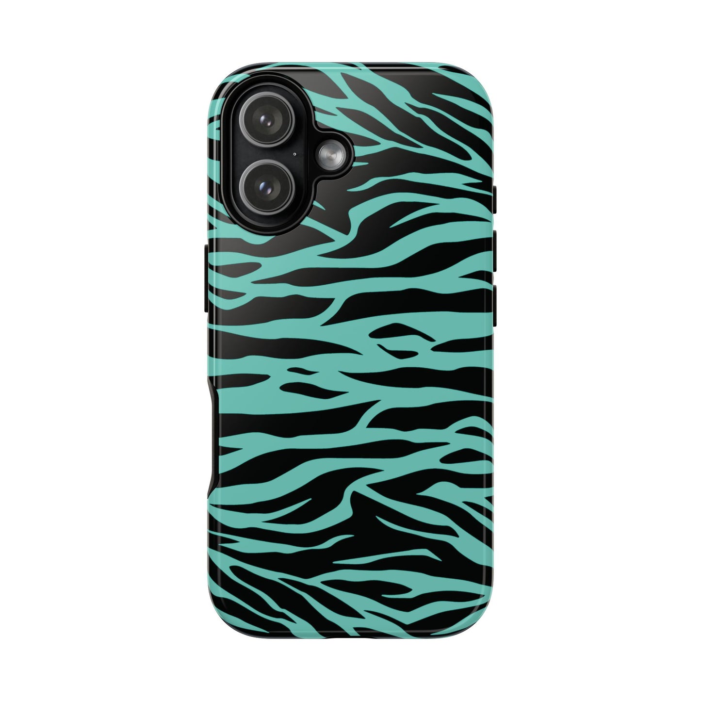 Cute Green Wild Tiger Print Pattern Phone Case for iPhone Galaxy S models and google pixel phones