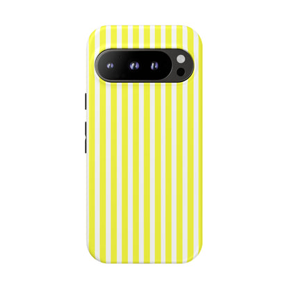 Phone Case Cover, Banana Yellow and White Striped Tough Case for iPhone Samsung Google, Protective Cellphone Cover, Hard Shell Phone