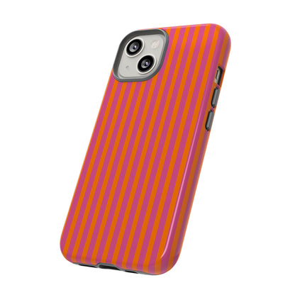 Orange Pink Striped Tough Phone Cases
