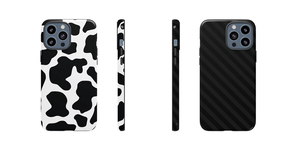 Cow Print and Striped iPhone Phone Case covers