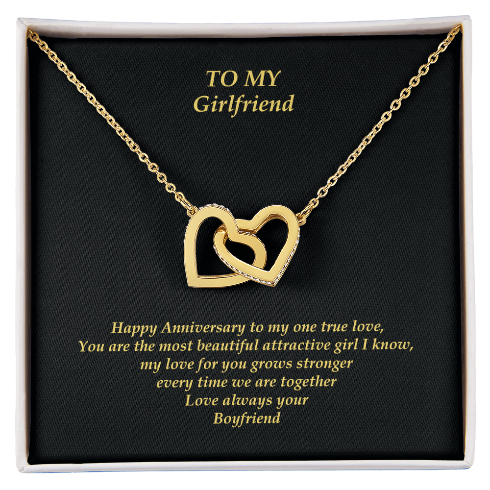 Girlfriend Necklace Intertwined Gold | Rose Gold | White Gold Hearts Pendent