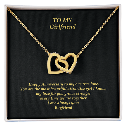 Girlfriend Necklace Intertwined Gold | Rose Gold | White Gold Hearts Pendent