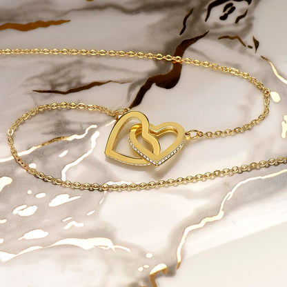 Girlfriend Necklace Intertwined Gold | Rose Gold | White Gold Hearts Pendent