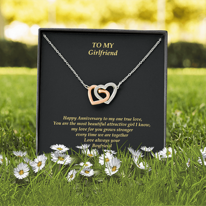 Girlfriend Necklace Intertwined Gold | Rose Gold | White Gold Hearts Pendent