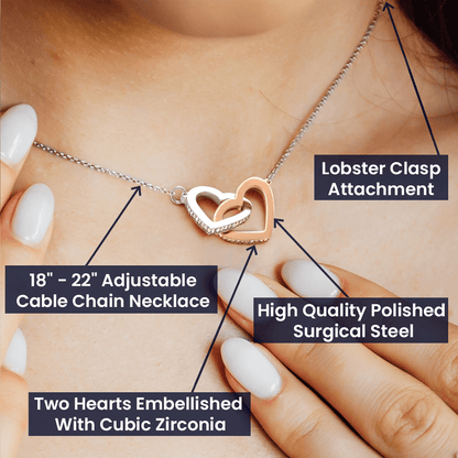 Girlfriend Necklace Intertwined Gold | Rose Gold | White Gold Hearts Pendent