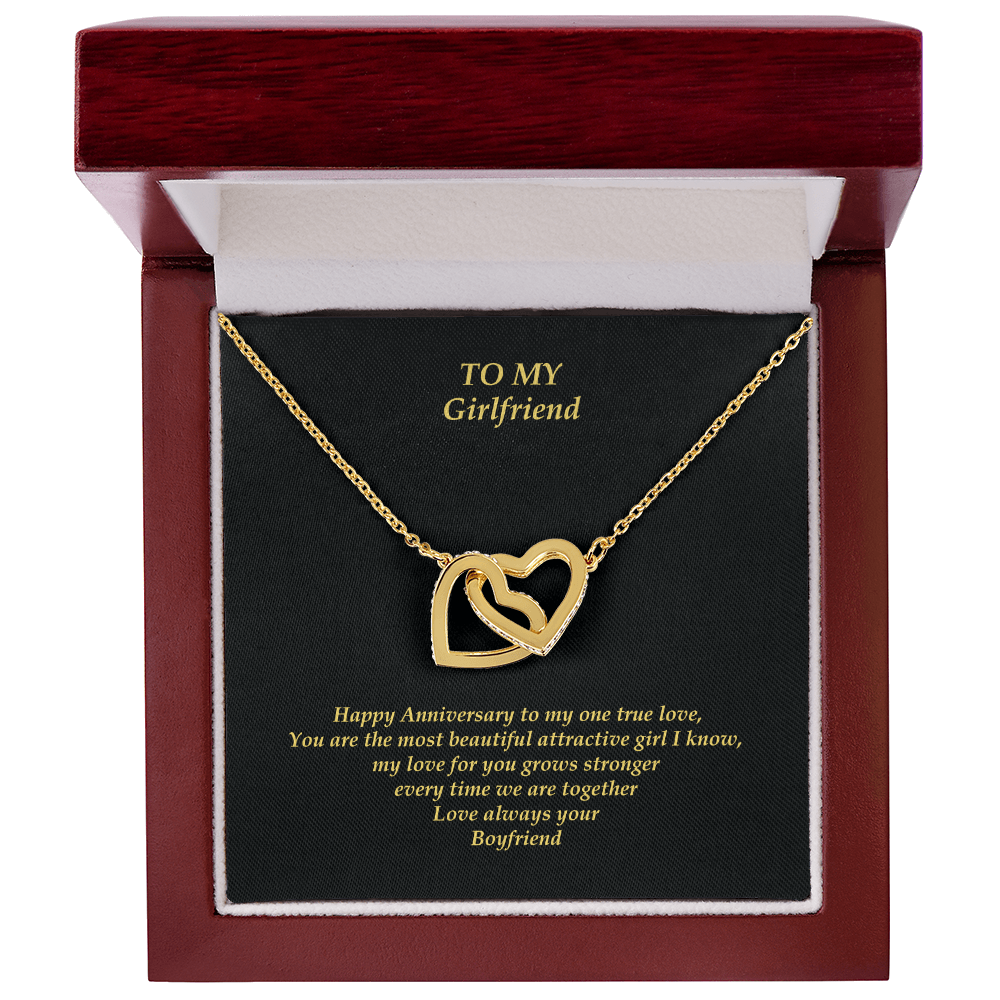 Girlfriend Necklace Intertwined Gold | Rose Gold | White Gold Hearts Pendent