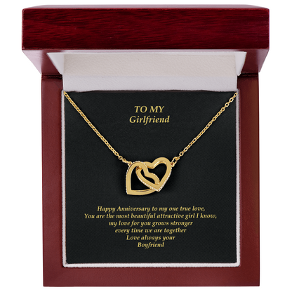 Girlfriend Necklace Intertwined Gold | Rose Gold | White Gold Hearts Pendent