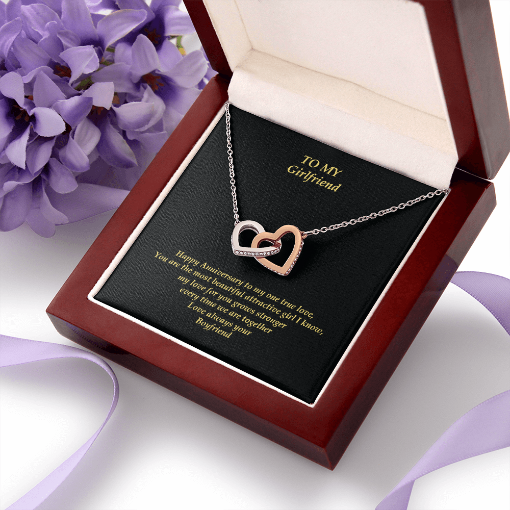 Girlfriend Necklace Intertwined Gold | Rose Gold | White Gold Hearts Pendent