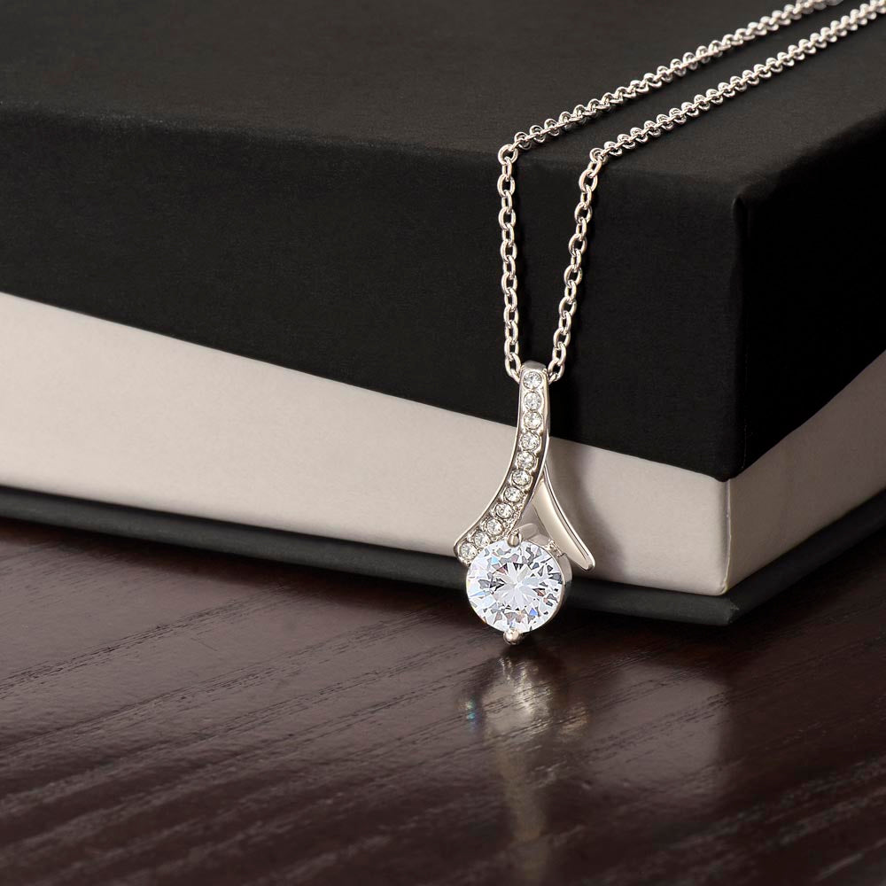 Necklace White Gold Cubic Zirconia Twist Rounded Pendent