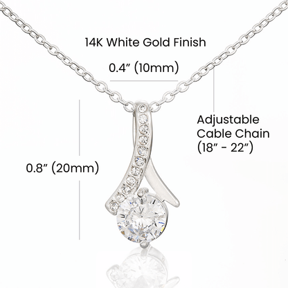 Necklace White Gold Cubic Zirconia Twist Rounded Pendent