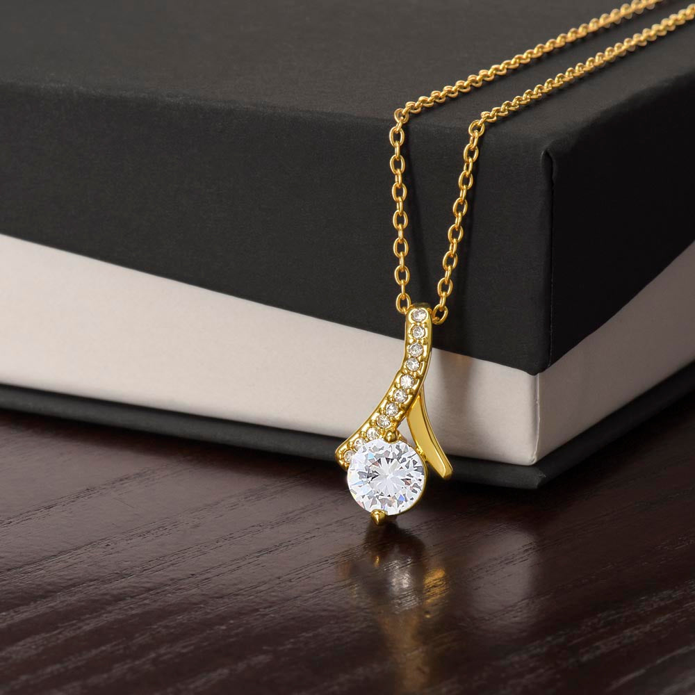 Necklace White Gold Cubic Zirconia Twist Rounded Pendent