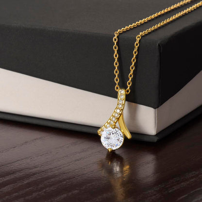 Necklace White Gold Cubic Zirconia Twist Rounded Pendent