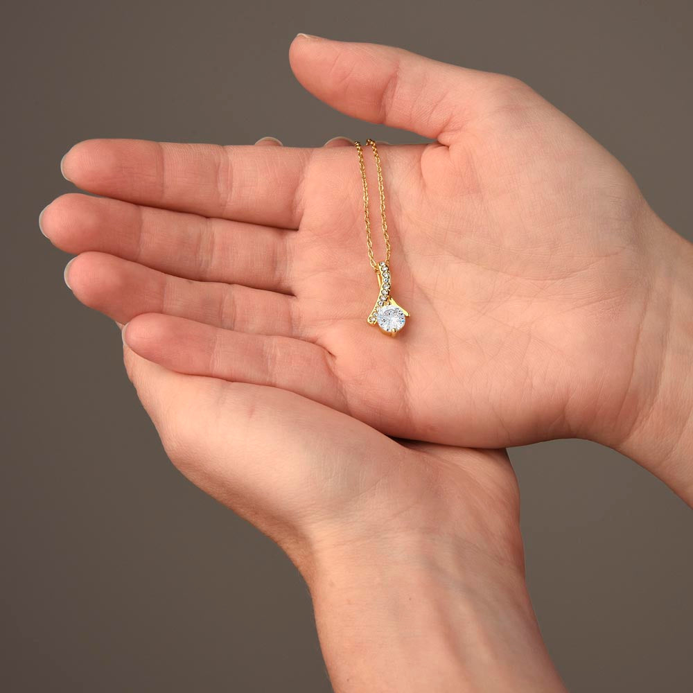 Necklace White Gold Cubic Zirconia Twist Rounded Pendent