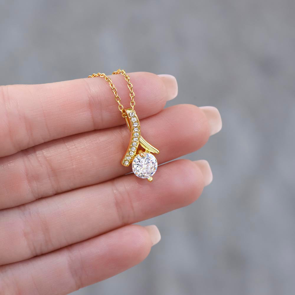 Necklace White Gold Cubic Zirconia Twist Rounded Pendent