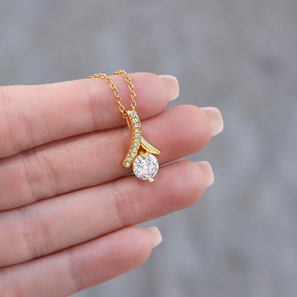 Necklace White Gold Cubic Zirconia Twist Rounded Pendent