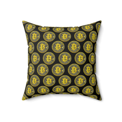 Bitcoin Polyester Square Pillow