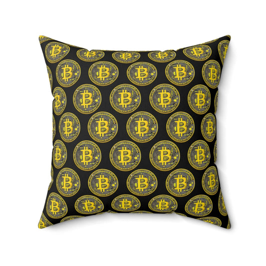 Bitcoin Polyester Square Pillow