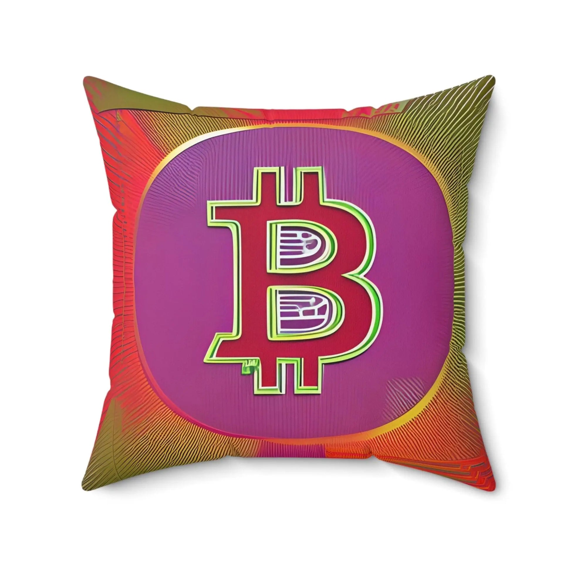 Bitcoin Red Square Throw Pillow