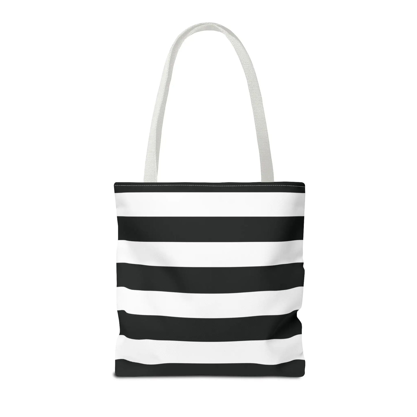 Black and white shoulder tote bag with canvas fabric and matching handles perfect as a white shoulder tote