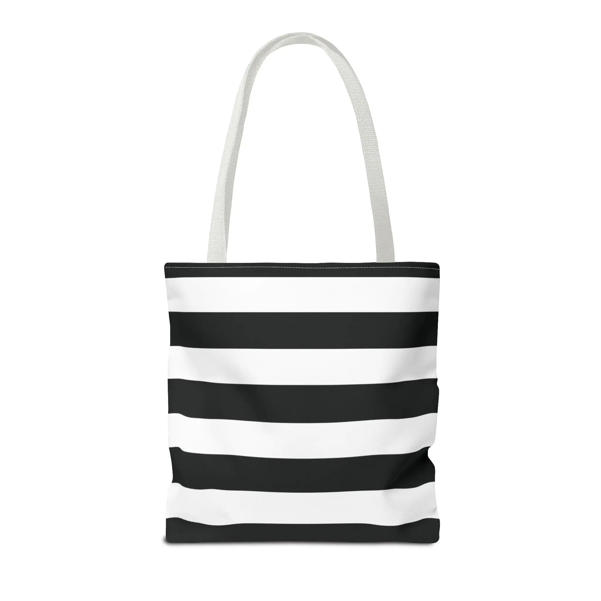 Black and white shoulder tote bag with canvas fabric and matching handles perfect as a white shoulder tote
