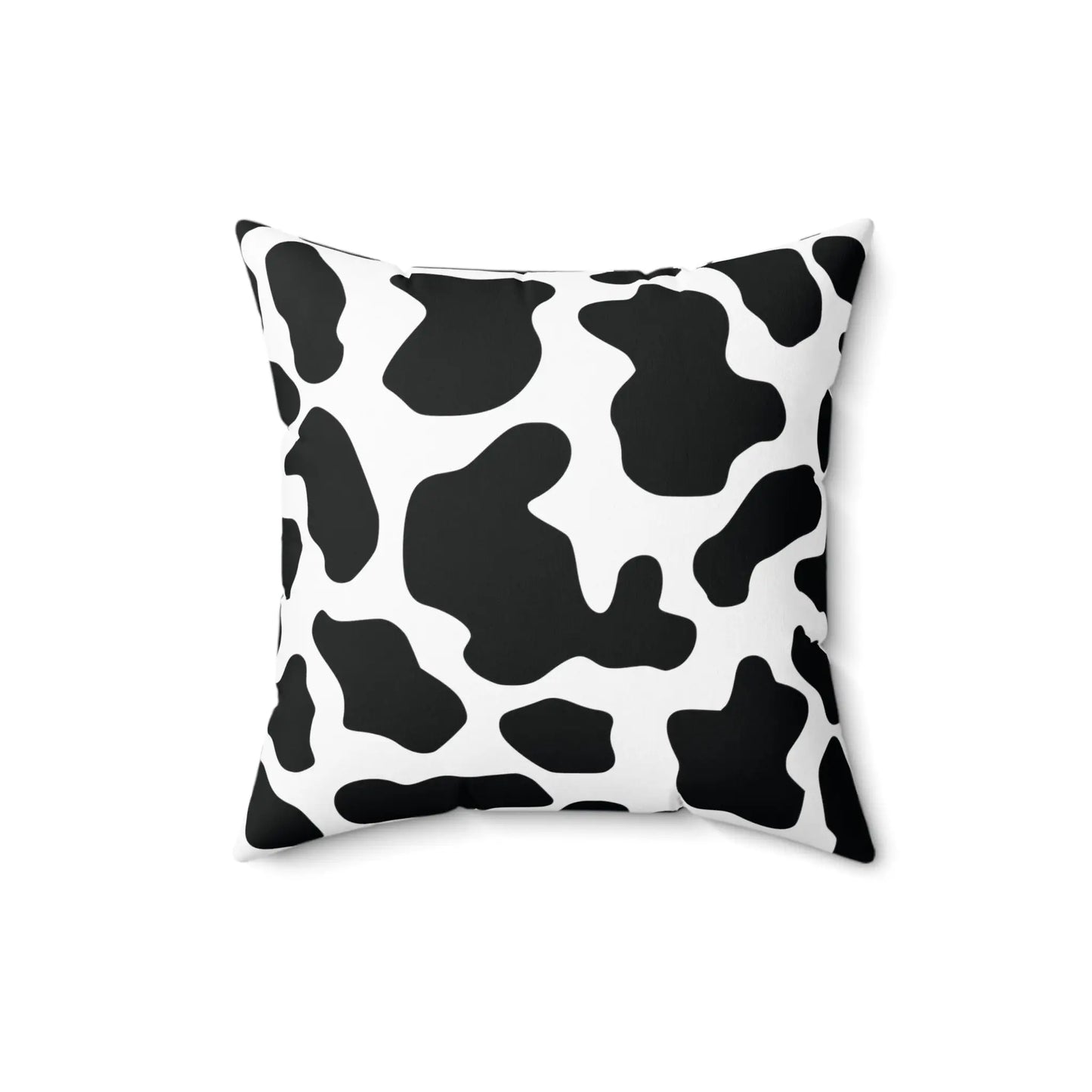 Black Cow Print Square Throw Pillow