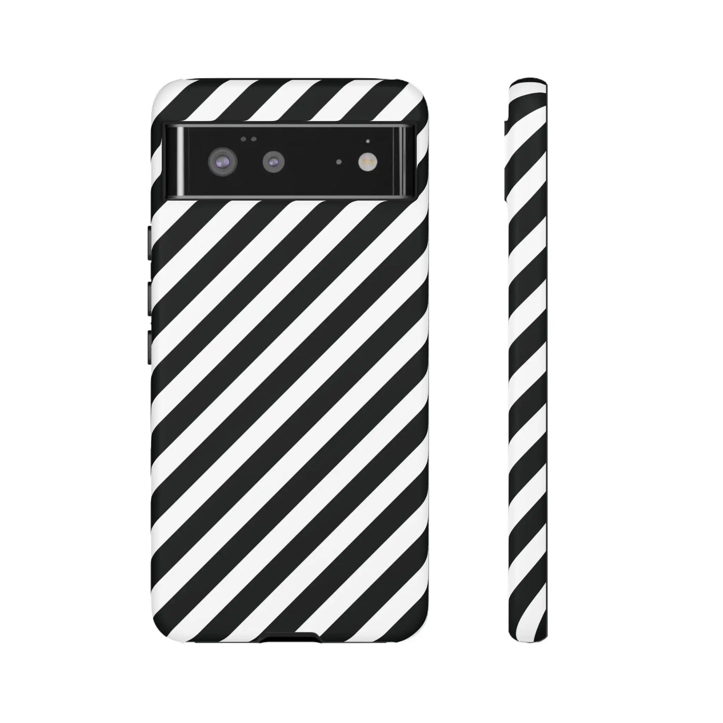 Black White Diagonal Phone Case Cover Protective Sleek Cell Phone Case Modern Smartphone Stylish - Google Pixel 6