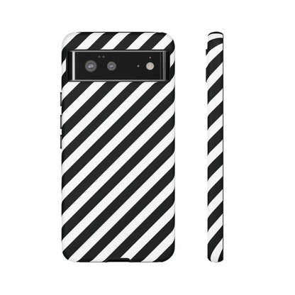 Black White Diagonal Phone Case Cover Protective Sleek Cell Phone Case Modern Smartphone Stylish - Google Pixel 6
