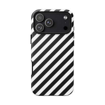 Black White Diagonal Phone Case Cover Protective Sleek Cell Phone Case Modern Smartphone Stylish - iPhone 17 Pro Max