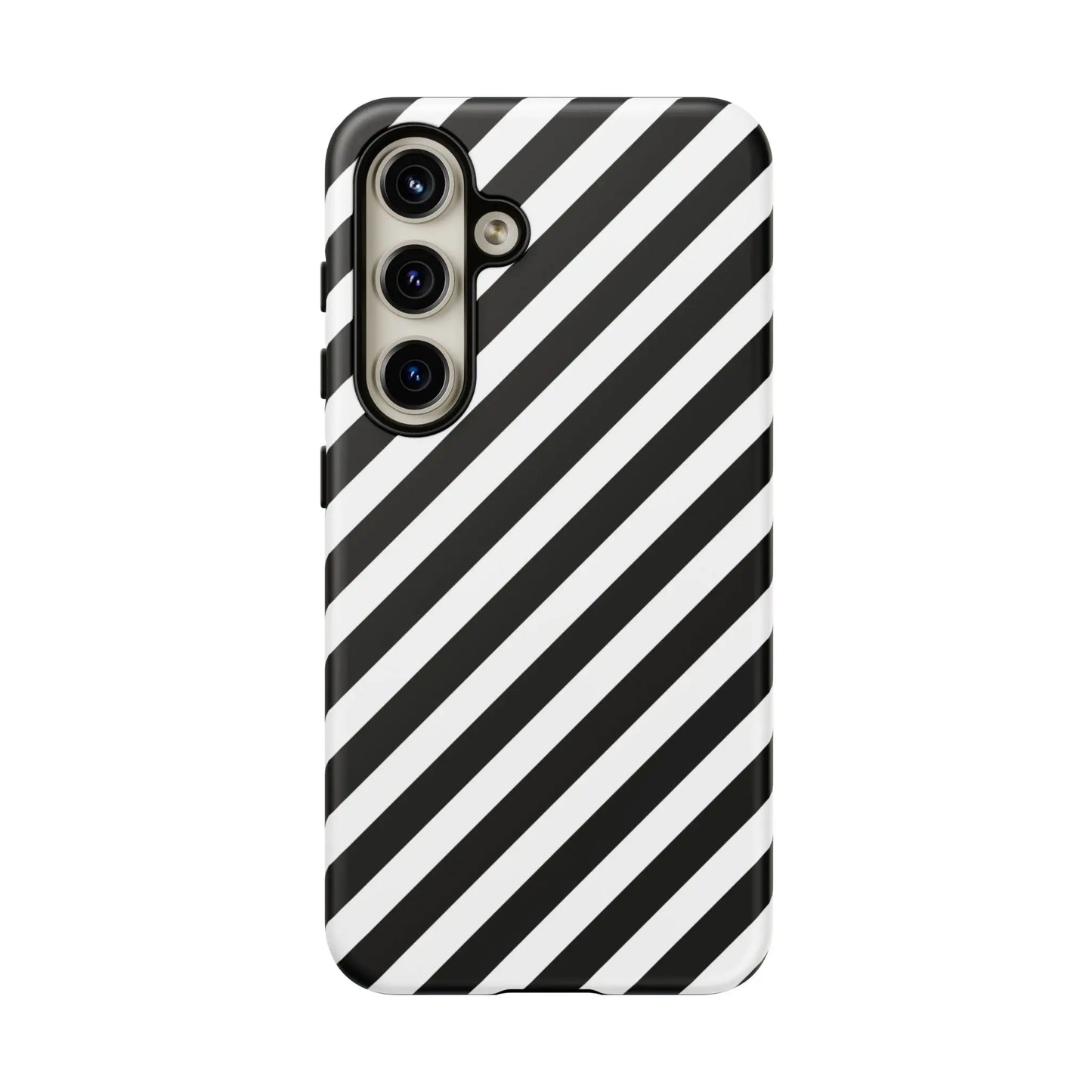 Black White Diagonal Phone Case Cover Protective Sleek Cell Phone Case Modern Smartphone Stylish - Samsung Galaxy S24