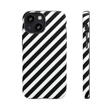 Black White Diagonal Phone Case Cover Protective Sleek Cell Phone Case Modern Smartphone Stylish - iPhone 13 Mini