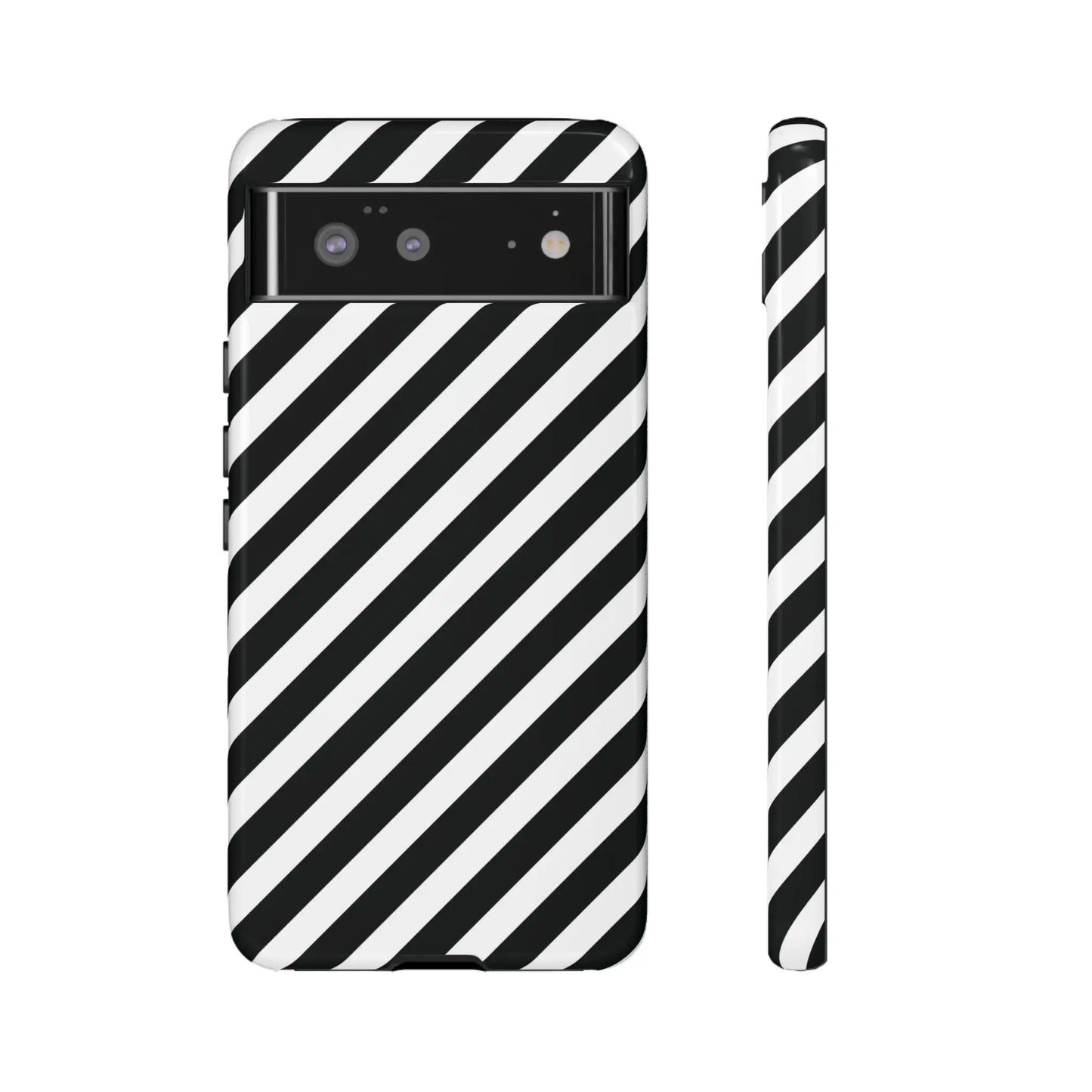 Black White Diagonal Phone Case Cover Protective Sleek Cell Phone Case Modern Smartphone Stylish - Google Pixel 6