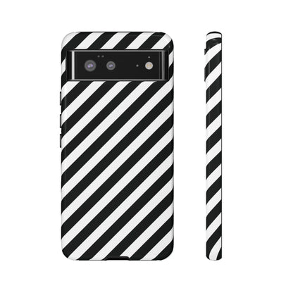 Black White Diagonal Phone Case Cover Protective Sleek Cell Phone Case Modern Smartphone Stylish - Google Pixel 6