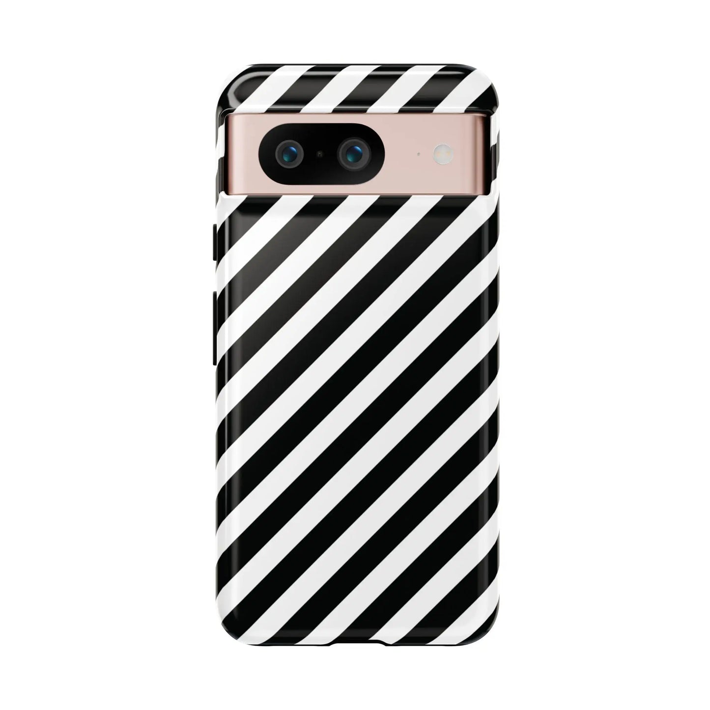 Black White Diagonal Phone Case Cover Protective Sleek Cell Phone Case Modern Smartphone Stylish - Google Pixel 8