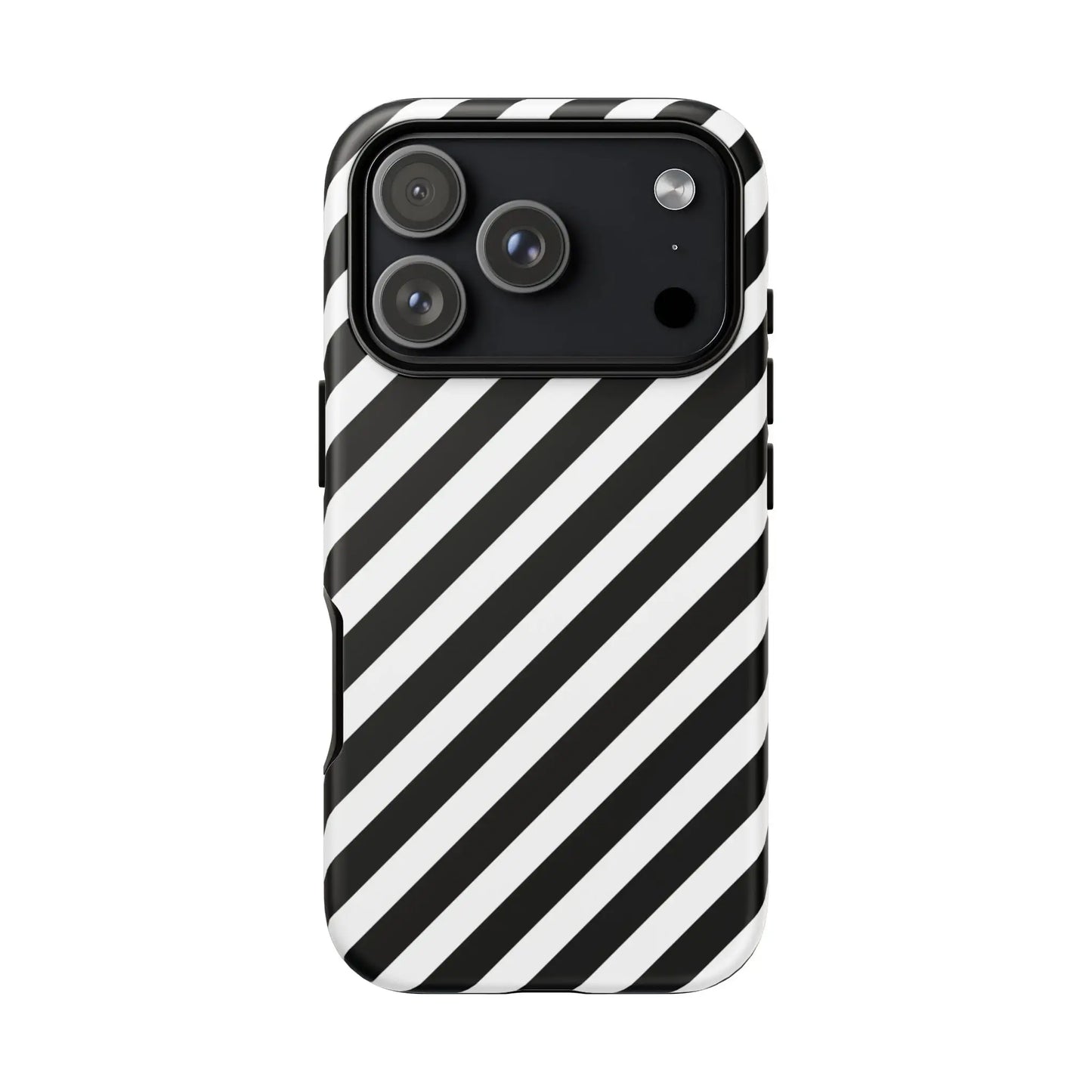 Black White Diagonal Phone Case Cover Protective Sleek Cell Phone Case Modern Smartphone Stylish - iPhone 17 Pro