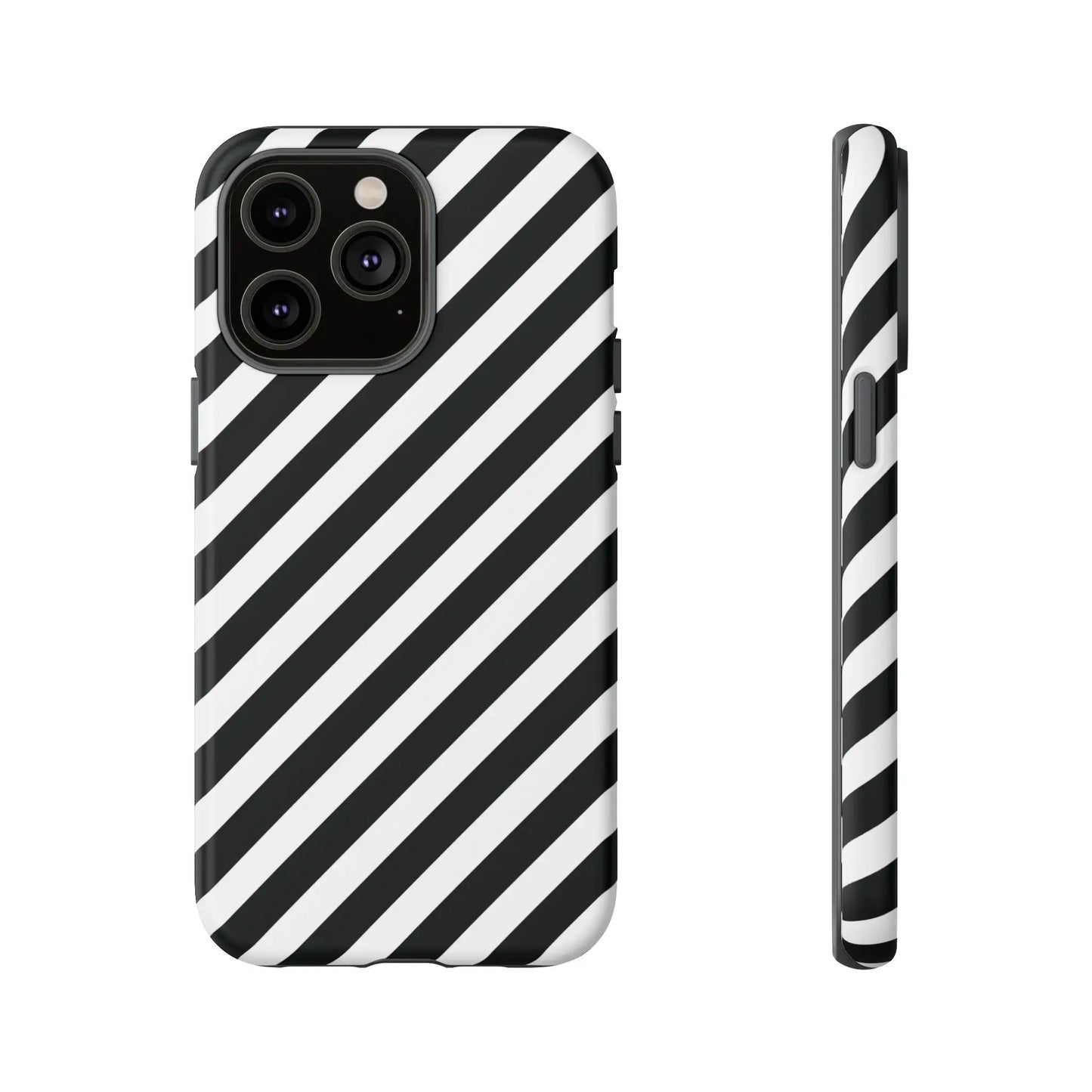 Black White Diagonal Phone Case Cover Protective Sleek Cell Phone Case Modern Smartphone Stylish - iPhone 14 Pro Max