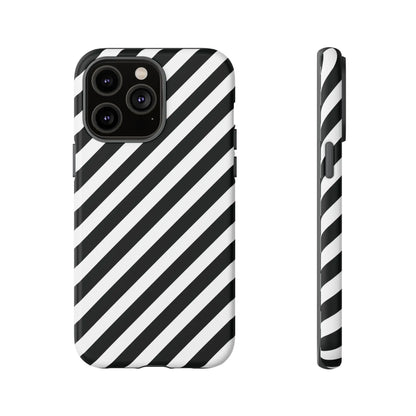 Black White Diagonal Phone Case Cover Protective Sleek Cell Phone Case Modern Smartphone Stylish - iPhone 14 Pro Max