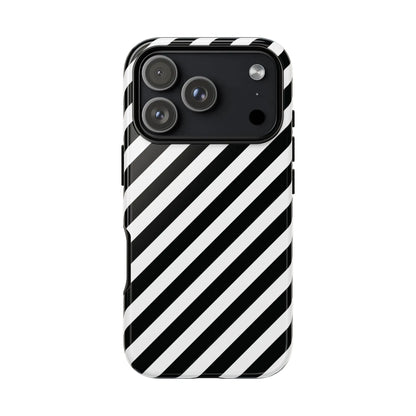 Black White Diagonal Phone Case Cover Protective Sleek Cell Phone Case Modern Smartphone Stylish - iPhone 17 Pro