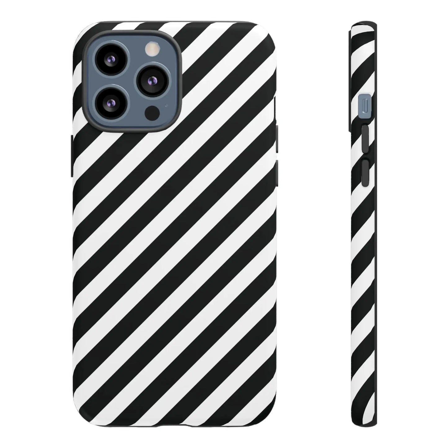 Black White Diagonal Phone Case Cover Protective Sleek Cell Phone Case Modern Smartphone Stylish - iPhone 13 Pro Max