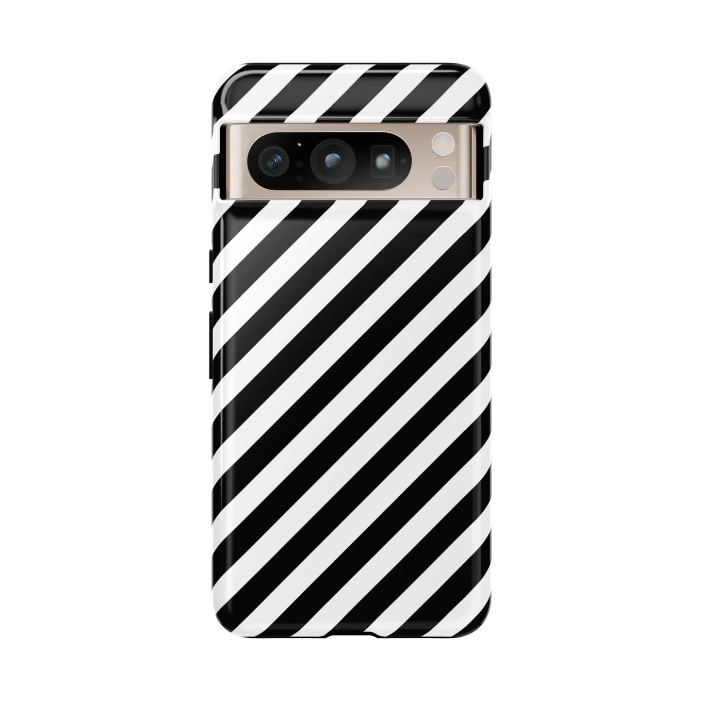 Black White Diagonal Phone Case Cover Protective Sleek Cell Phone Case Modern Smartphone Stylish - Google Pixel 8 Pro