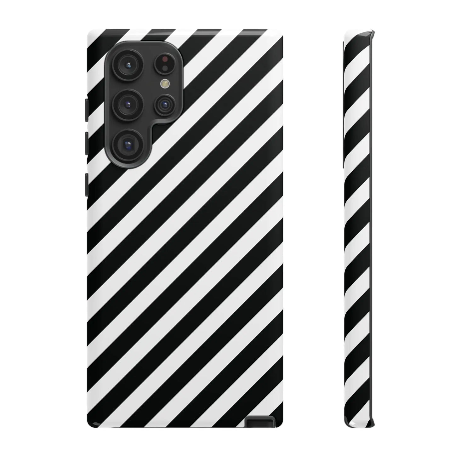 Black White Diagonal Phone Case Cover Protective Sleek Cell Phone Case Modern Smartphone Stylish - Samsung Galaxy S22