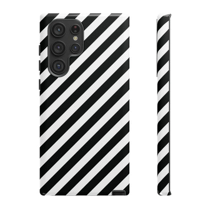 Black White Diagonal Phone Case Cover Protective Sleek Cell Phone Case Modern Smartphone Stylish - Samsung Galaxy S22