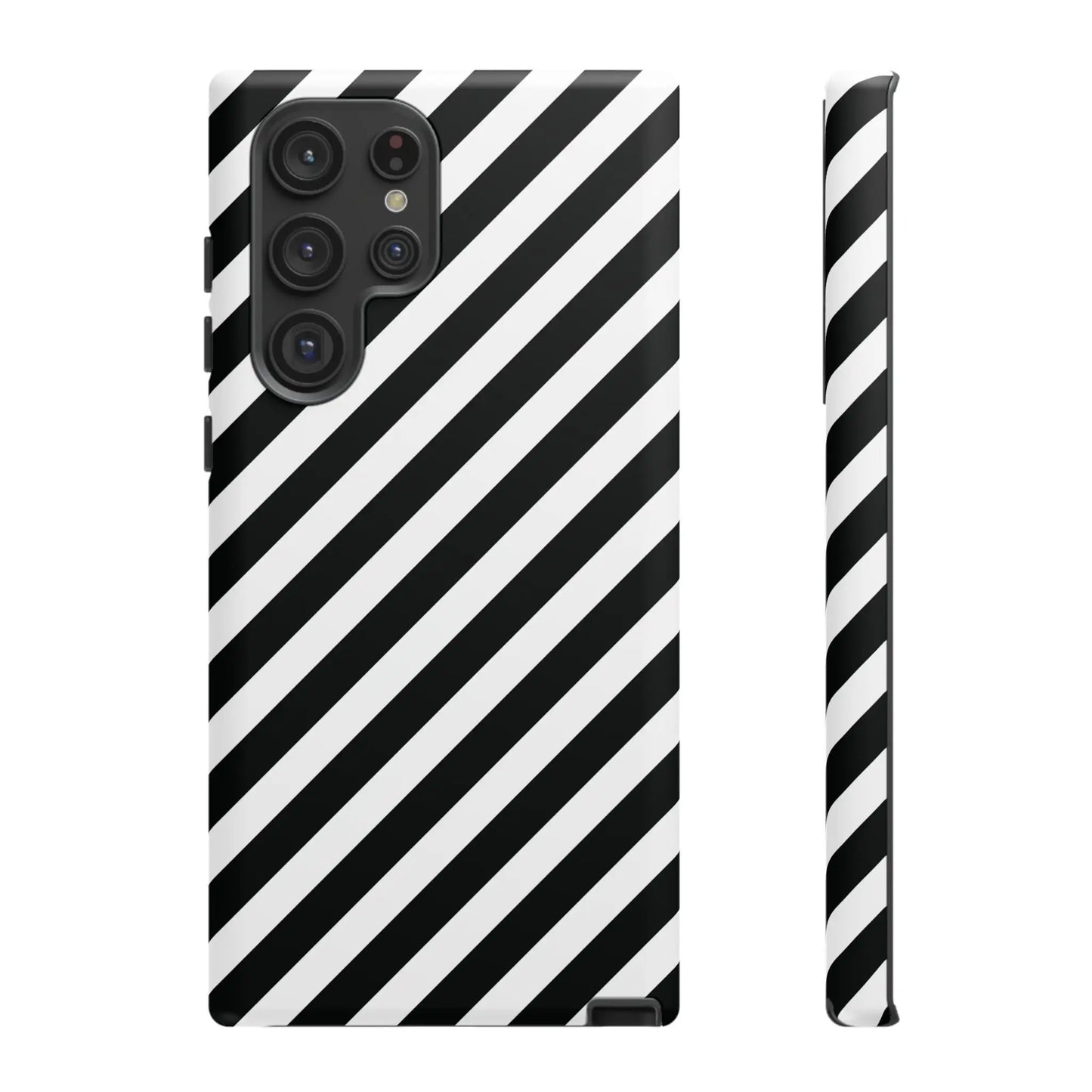 Black White Diagonal Phone Case Cover Protective Sleek Cell Phone Case Modern Smartphone Stylish - Samsung Galaxy S22