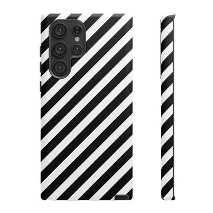 Black White Diagonal Phone Case Cover Protective Sleek Cell Phone Case Modern Smartphone Stylish - Samsung Galaxy S22