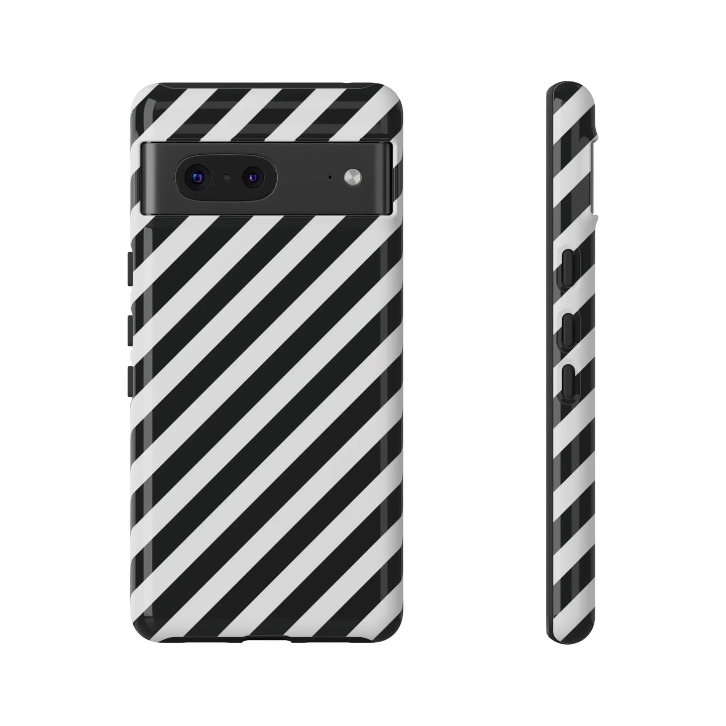 Black White Diagonal Phone Case Cover Protective Sleek Cell Phone Case Modern Smartphone Stylish - Google Pixel 7