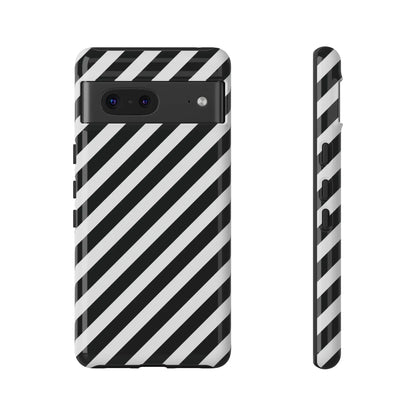 Black White Diagonal Phone Case Cover Protective Sleek Cell Phone Case Modern Smartphone Stylish - Google Pixel 7