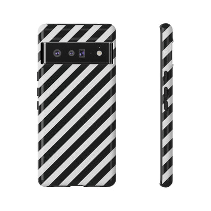 Black White Diagonal Phone Case Cover Protective Sleek Cell Phone Case Modern Smartphone Stylish - Google Pixel 6 Pro