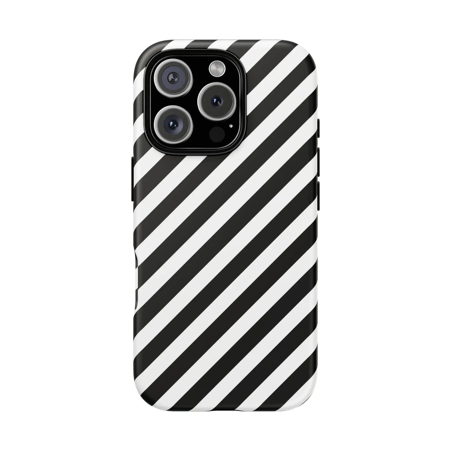 Black White Diagonal Phone Case Cover Protective Sleek Cell Phone Case Modern Smartphone Stylish - iPhone 16 Pro